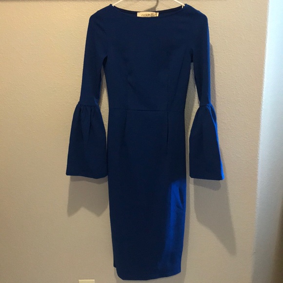 Club L midi-length pencil dress with frill sleeves - Picture 4 of 6